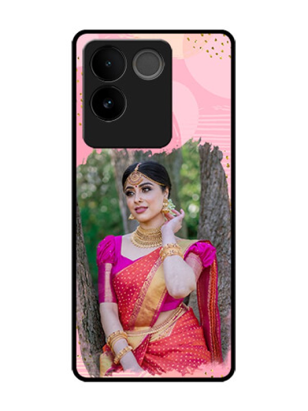 Custom Vivo T2 Pro 5G Custom Metal Phone Case - Gold Glitter Splash Design