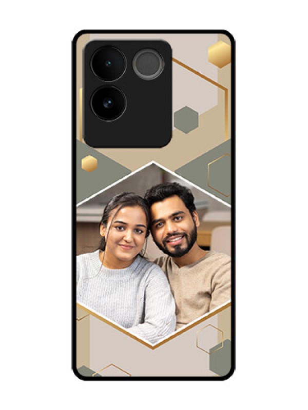 Custom Vivo T2 Pro 5G Custom Metal Phone Case - Stylish Hexagon Pattern Design