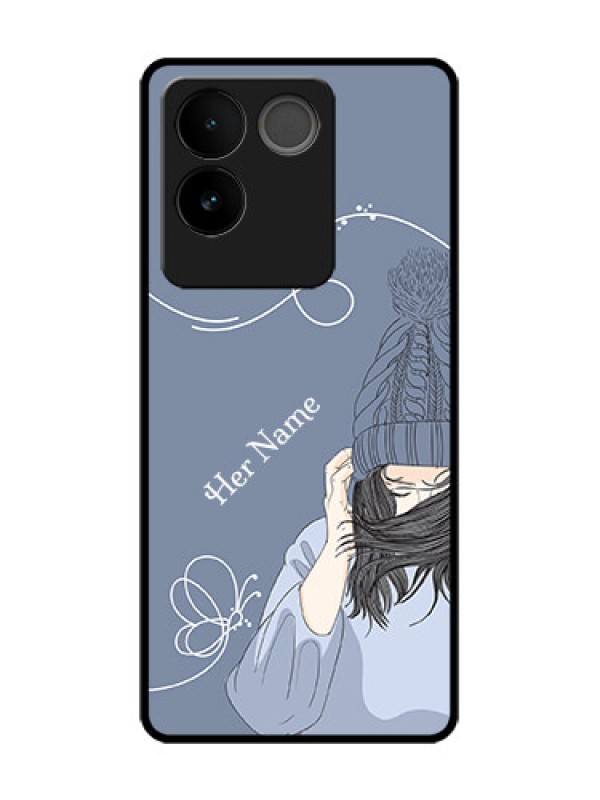 Custom Vivo T2 Pro 5G Custom Metal Phone Case - Girl In Winter Outfit Design