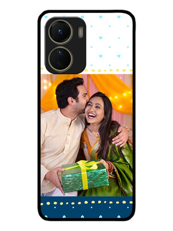 Custom Vivo T2x 5G Custom Metal Phone Case - White And Blue Abstract Design