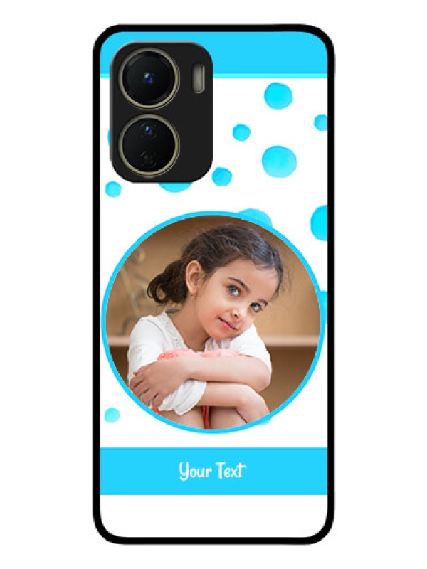 Custom Vivo T2x 5G Custom Metal Phone Case - Blue Bubbles Pattern Design