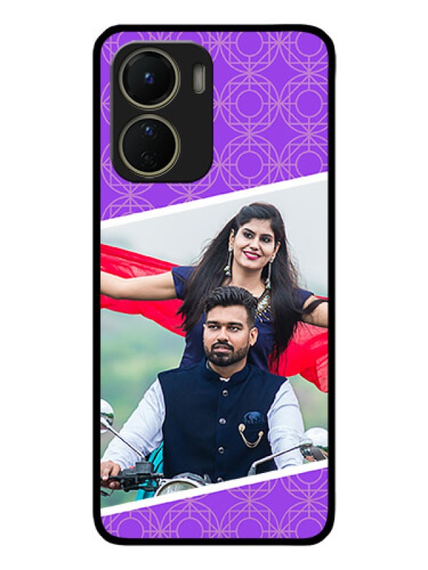 Custom Vivo T2x 5G Custom Metal Phone Case - Violet Color Pattern Design