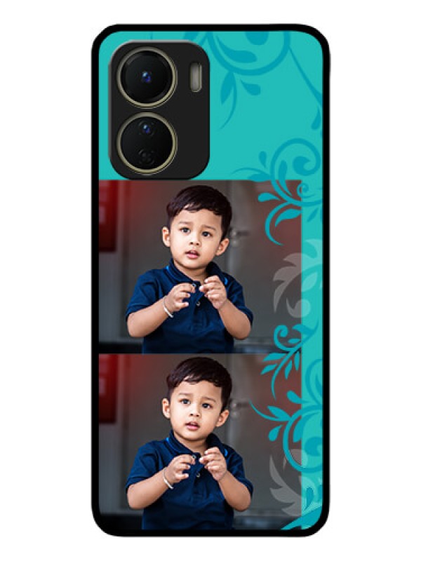 Custom Vivo T2x 5G Custom Metal Phone Case - With Photo And Green Floral Design