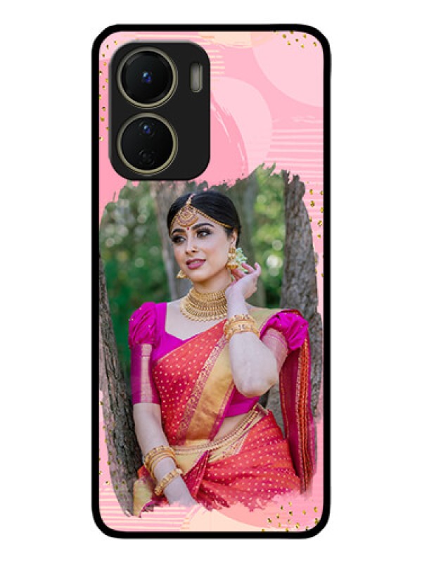 Custom Vivo T2x 5G Custom Metal Phone Case - Gold Glitter Splash Design