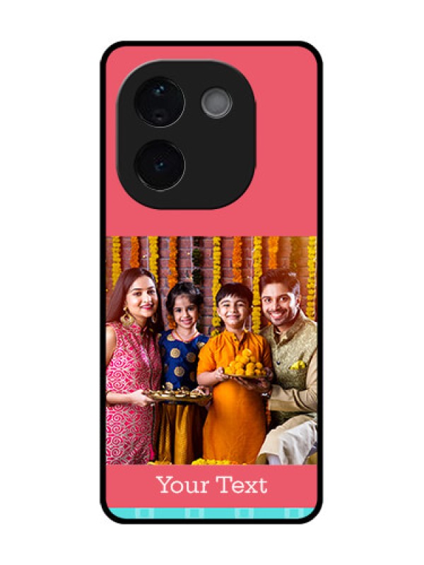 Custom Vivo T3 Pro 5G Custom Metal Phone CasePeach and Blue Color Design