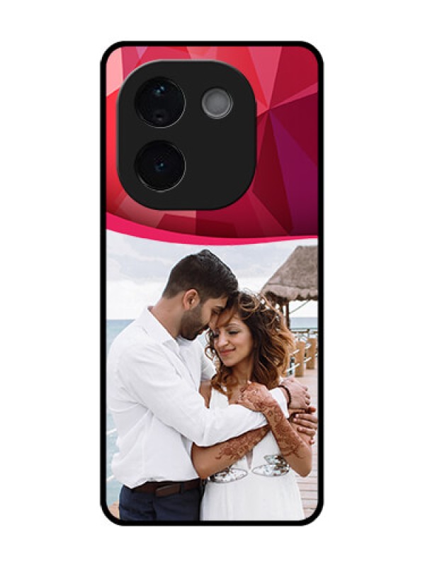 Custom Vivo T3 Pro 5G Custom Metal Phone CaseRed Abstract Design