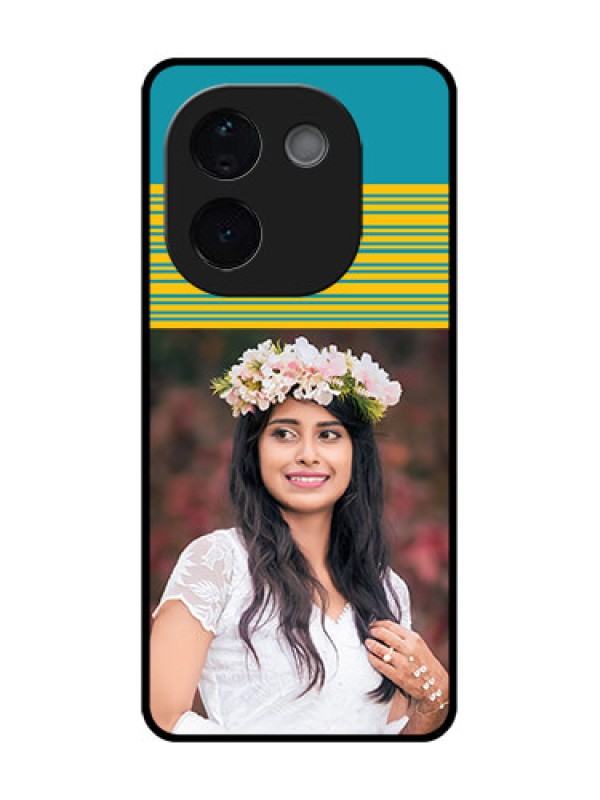 Custom Vivo T3 Pro 5G Custom Metal Phone CaseYellow and Blue Design