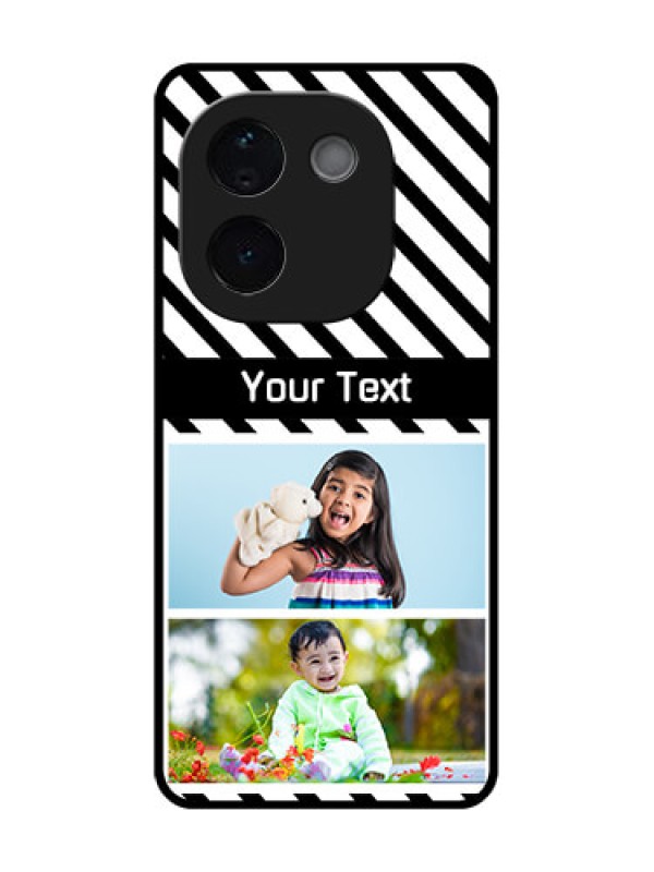 Custom Vivo T3 Pro 5G Custom Metal Phone CaseBlack And White Stripes Design