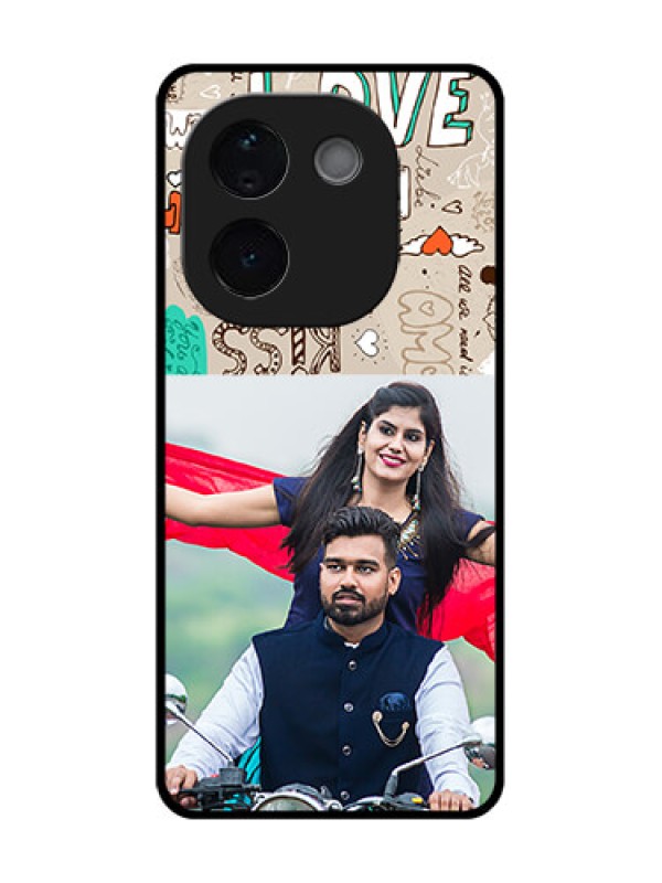 Custom Vivo T3 Pro 5G Custom Metal Phone CaseLove Doodle Pattern