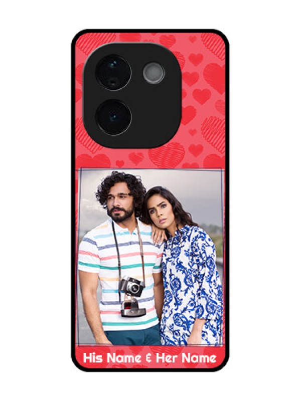 Custom Vivo T3 Pro 5G Custom Metal Phone CaseWith Red Heart Symbols Design