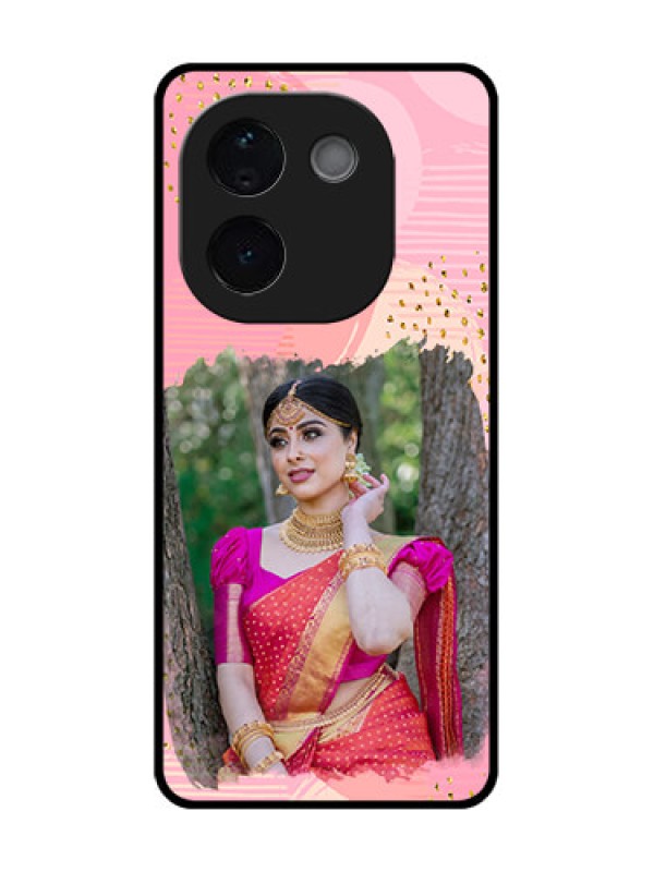 Custom Vivo T3 Pro 5G Custom Metal Phone CaseGold Glitter Splash Design