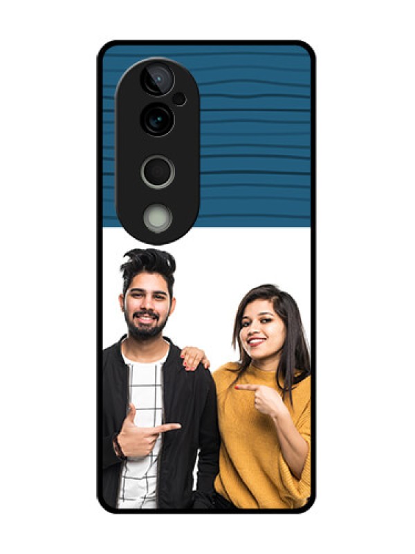 Custom Vivo T3 Ultra Custom Metal Phone CaseBlue Pattern Cover Design