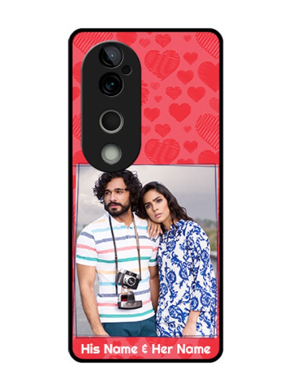 Custom Vivo T3 Ultra Custom Metal Phone CaseWith Red Heart Symbols Design