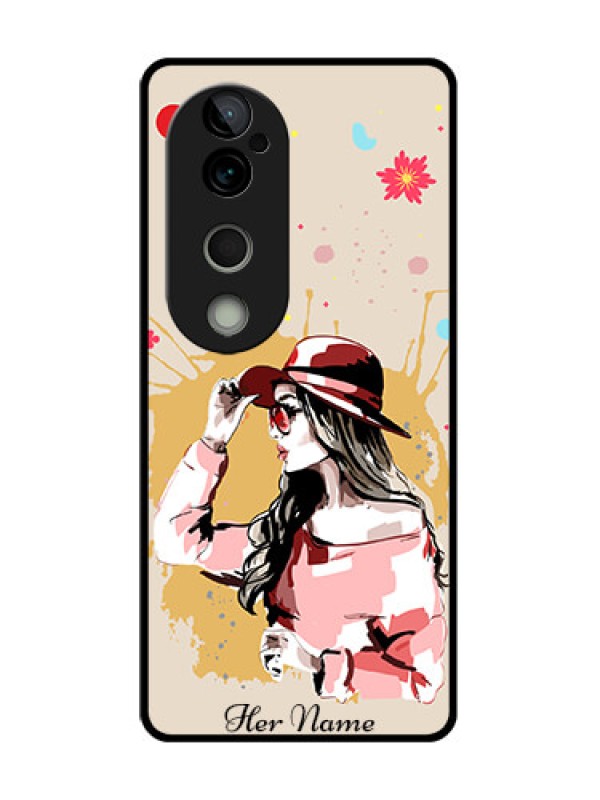 Custom Vivo T3 Ultra Custom Metal Phone CaseWomen With Pink Hat Design