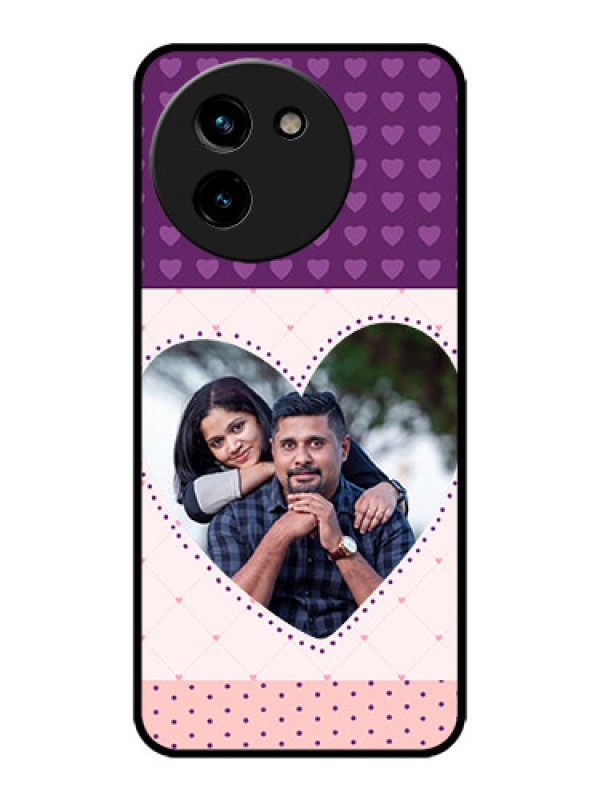 Custom Vivo T3x 5G Custom Metal Phone CaseViolet Love Dots Design