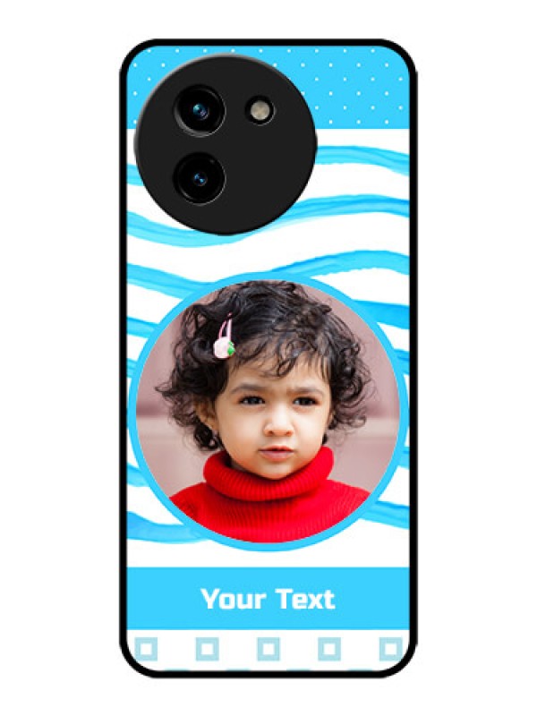 Custom Vivo T3x 5G Custom Metal Phone CaseSimple Blue Case Design