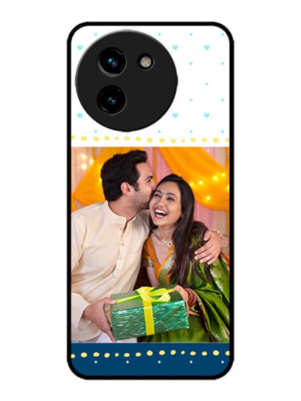 Custom Vivo T3x 5G Custom Metal Phone CaseWhite And Blue Abstract Design