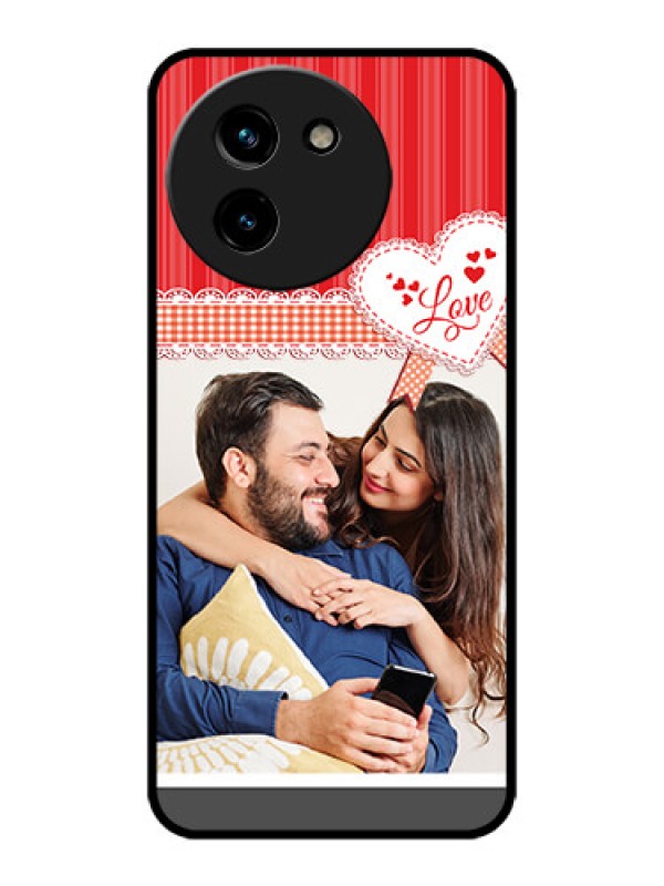 Custom Vivo T3x 5G Custom Metal Phone CaseRed Love Pattern Design