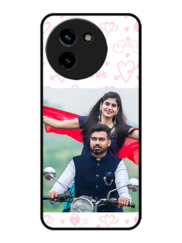 Custom Vivo T3x 5G Custom Metal Phone CasePink Flying Heart Design