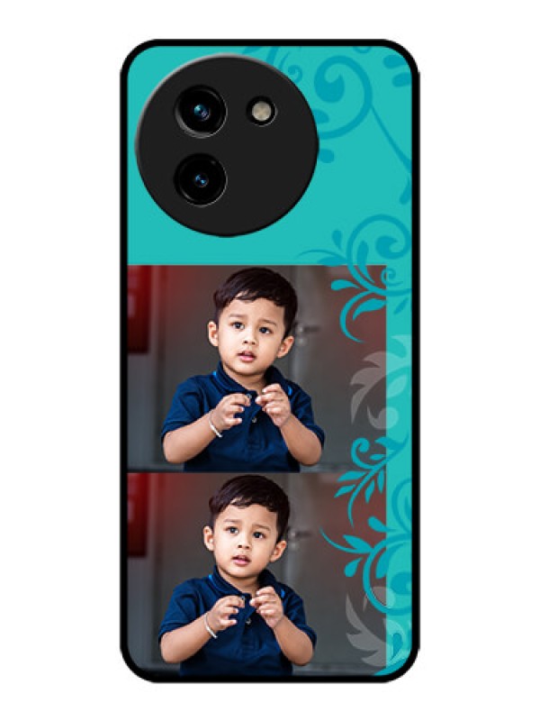 Custom Vivo T3x 5G Custom Metal Phone CaseWith Photo And Green Floral Design