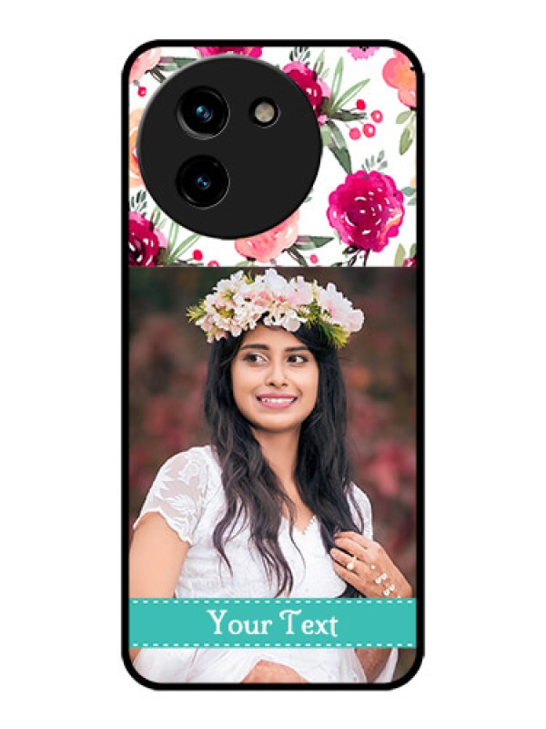 Custom Vivo T3x 5G Custom Metal Phone CaseWater Colors Floral Design