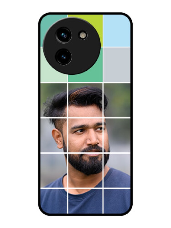 Custom Vivo T3x 5G Custom Metal Phone CaseWith White Box Pattern