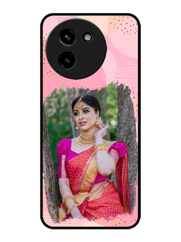 Custom Vivo T3x 5G Custom Metal Phone CaseGold Glitter Splash Design