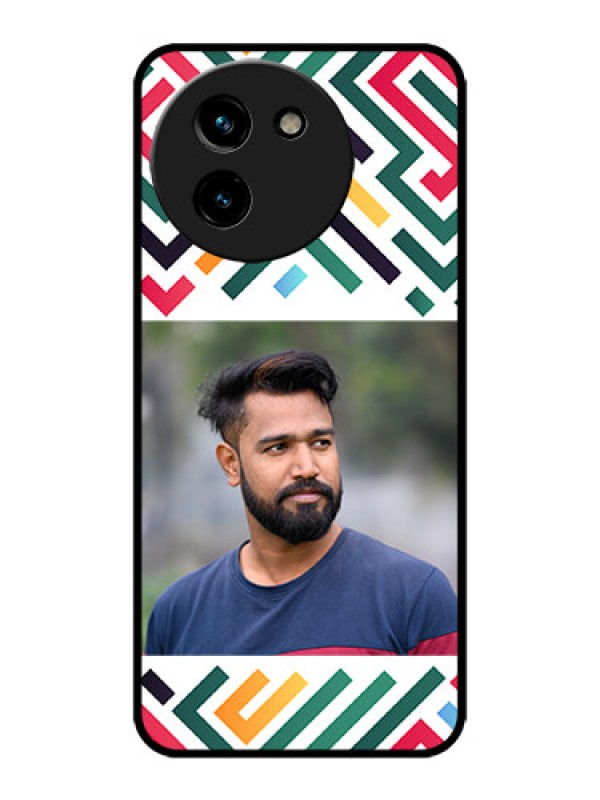 Custom Vivo T3x 5G Custom Metal Phone CaseColorful Maze Pattern Design