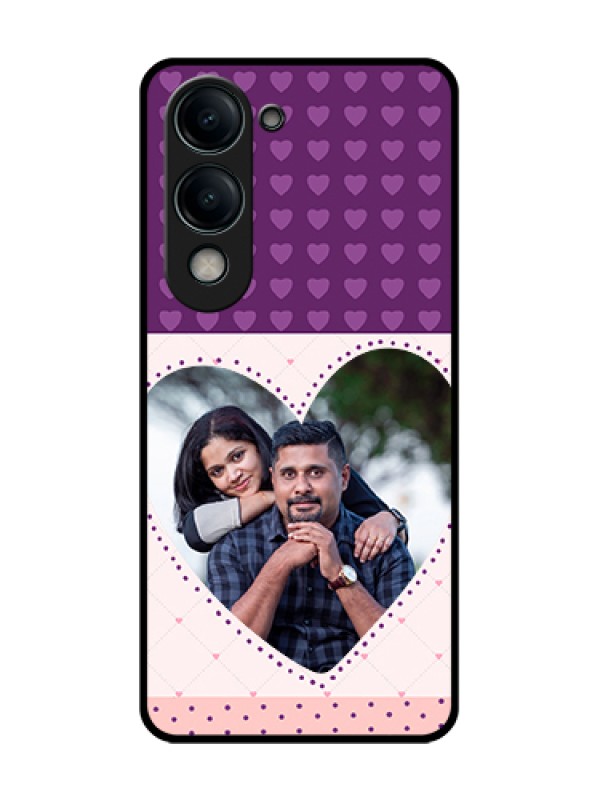 Custom Vivo T4 Lite Custom Metal Phone Case - Violet Love Dots Design