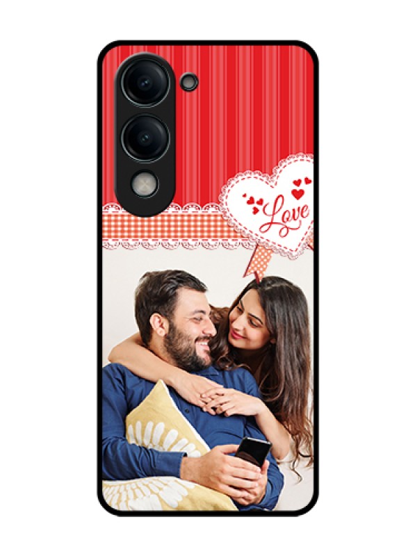 Custom Vivo T4 Lite Custom Metal Phone Case - Red Love Pattern Design