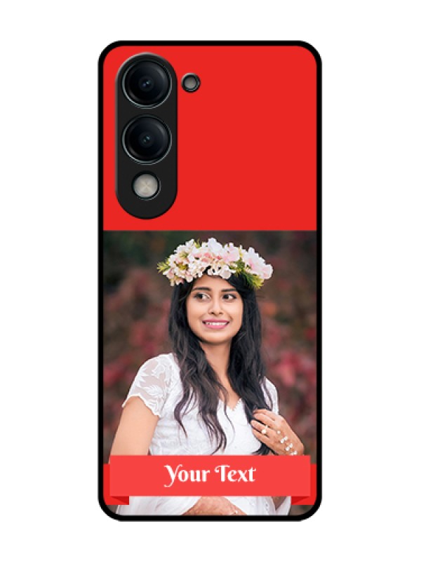 Custom Vivo T4 Lite Custom Metal Phone Case - Simple Red Color Design