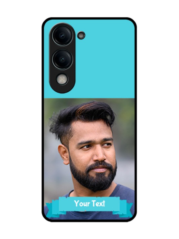 Custom Vivo T4 Lite Custom Metal Phone Case - Blue Color Design