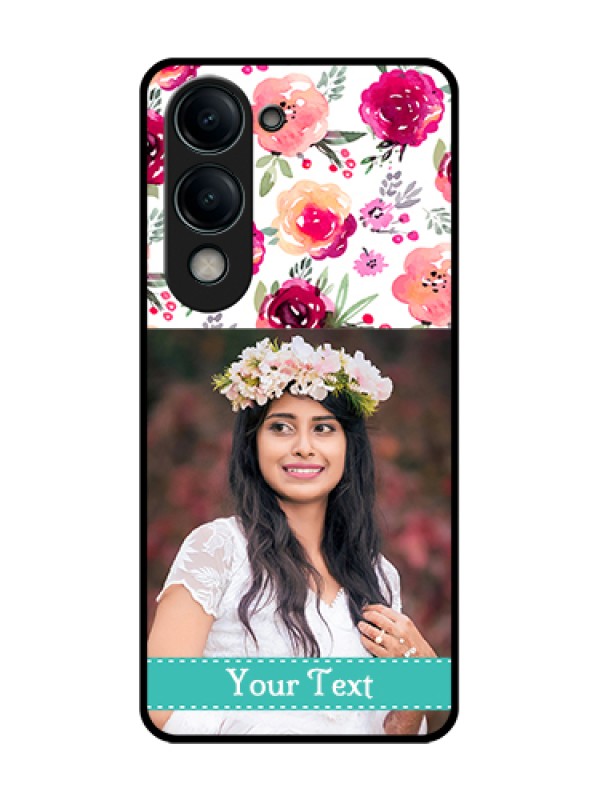 Custom Vivo T4 Lite Custom Metal Phone Case - Water Colors Floral Design