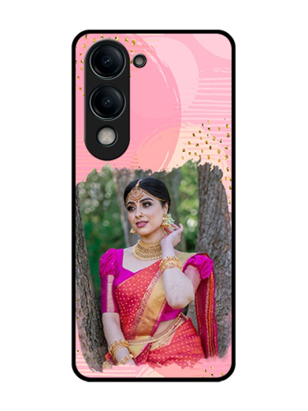 Custom Vivo T4 Lite Custom Metal Phone Case - Gold Glitter Splash Design