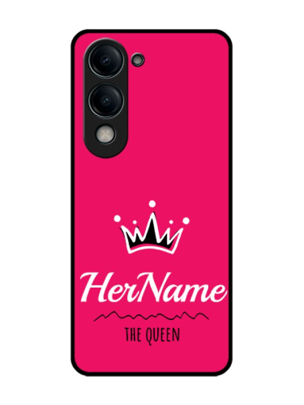 Custom Vivo T4 Lite Custom Metal Phone Case - Queen With Name Design