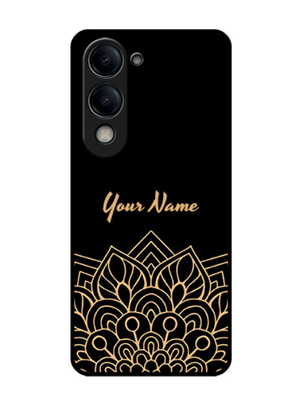 Custom Vivo T4 Lite Custom Metal Phone Case - Golden Mandala Design