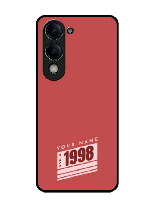 Custom Vivo T4 Lite Custom Metal Phone Case - Red Custom Year Of Birth Design