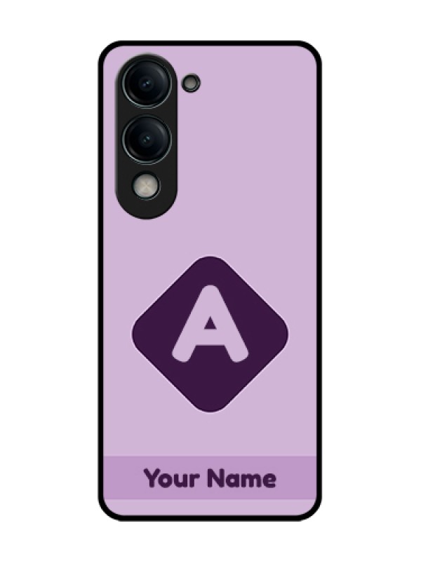 Custom Vivo T4 Lite Custom Metal Phone Case - Custom Letter In Curved Badge Design