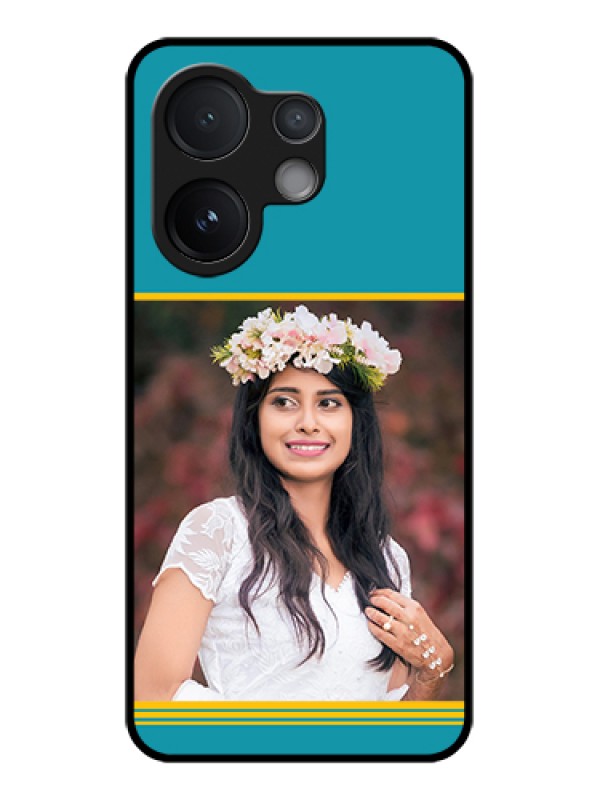 Custom Vivo T4 Pro 5G Custom Metal Phone Case - Yellow & Blue Design