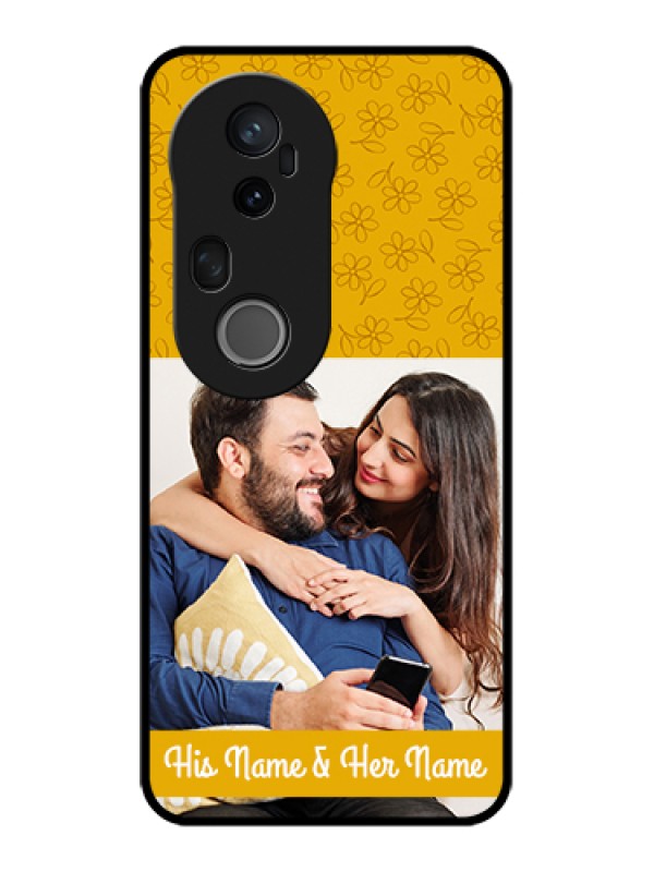 Custom Vivo T4 Ultra 5G Custom Metal Phone Case - Yellow Floral Design