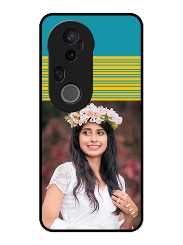 Custom Vivo T4 Ultra 5G Custom Metal Phone Case - Yellow & Blue Design