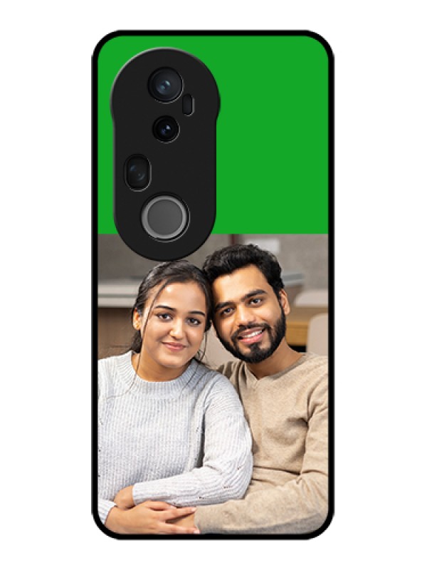 Custom Vivo T4 Ultra 5G Custom Metal Phone Case - Green Pattern Design