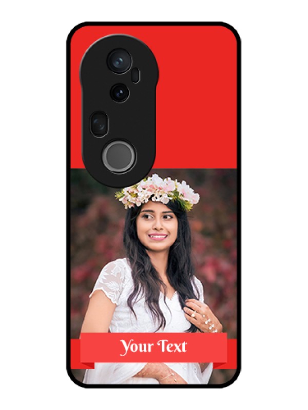 Custom Vivo T4 Ultra 5G Custom Metal Phone Case - Simple Red Color Design