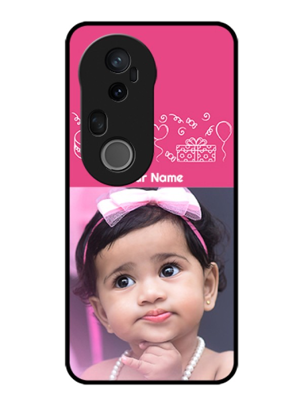 Custom Vivo T4 Ultra 5G Custom Metal Phone Case - With Birthday Line Art Design