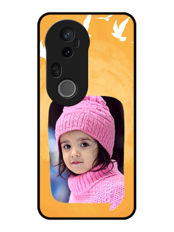 Custom Vivo T4 Ultra 5G Custom Metal Phone Case - Water Color Design With Bird Icons