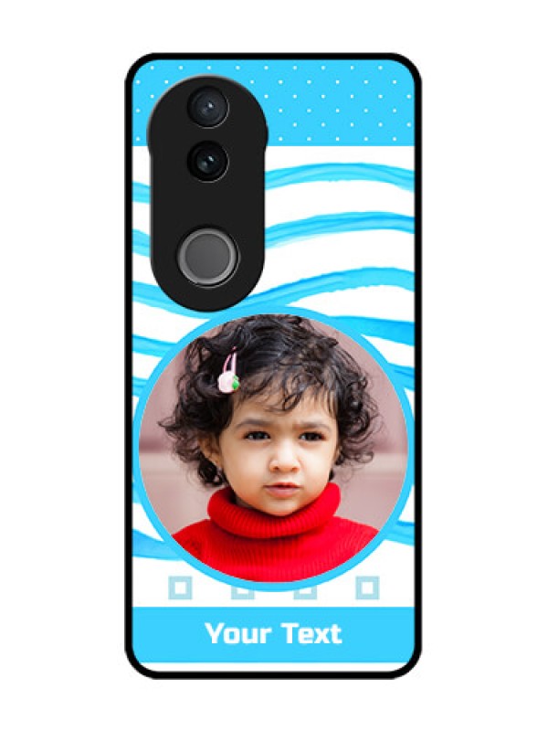 Custom Vivo T4R Custom Metal Phone Case - Simple Blue Case Design