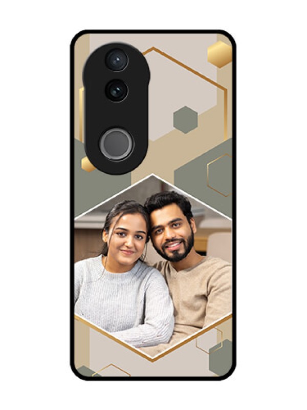 Custom Vivo T4R Custom Metal Phone Case - Stylish Hexagon Pattern Design