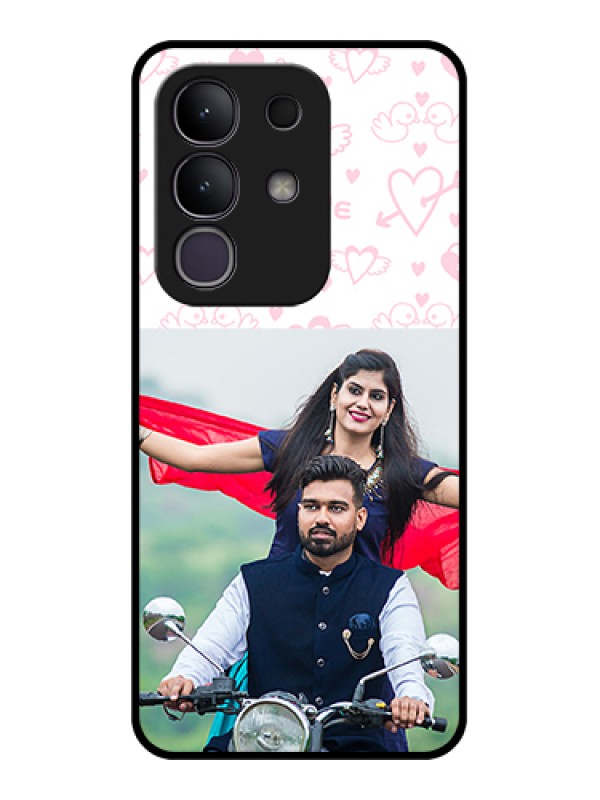 Custom Vivo T4x 5G Custom Metal Phone Case - Pink Flying Heart Design