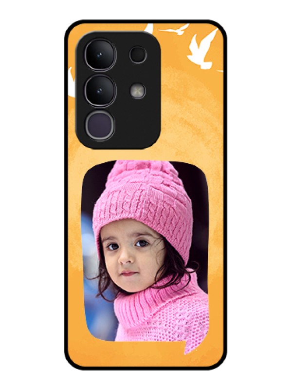 Custom Vivo T4x 5G Custom Metal Phone Case - Water Color Design With Bird Icons