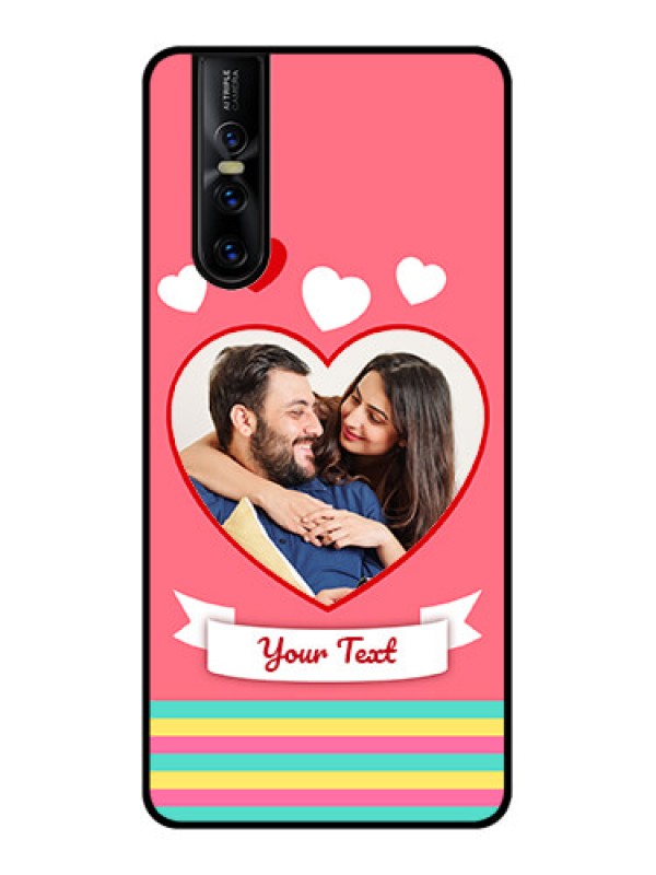 Custom Vivo V15 Pro Custom Metal Phone CaseLove Shapes Doodle Design